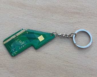 Recycled Circuit Board Keyring: Computer Geek Gift