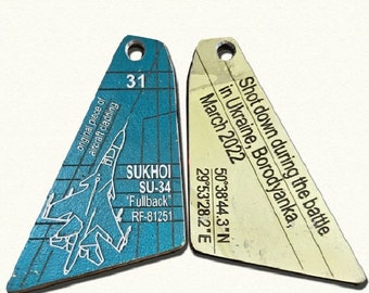 Keychain from plane SU34 found in Ukraine collectibles from raw materials found in Ukraine.gifts for men