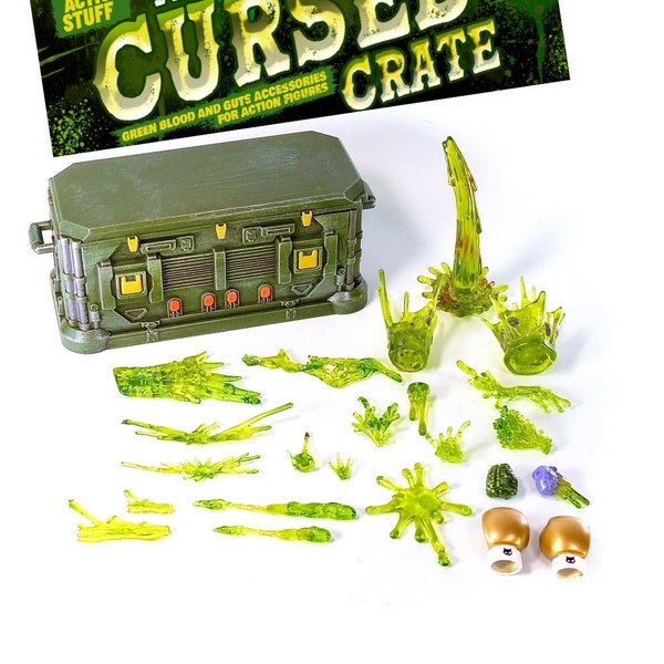 1:12 Super Action Stuff VERLOREN CRATE - Groene Monster Blood Figure Accessoires voor actiefiguren Horror Sci Fi Aliens fantasiespeelgoed