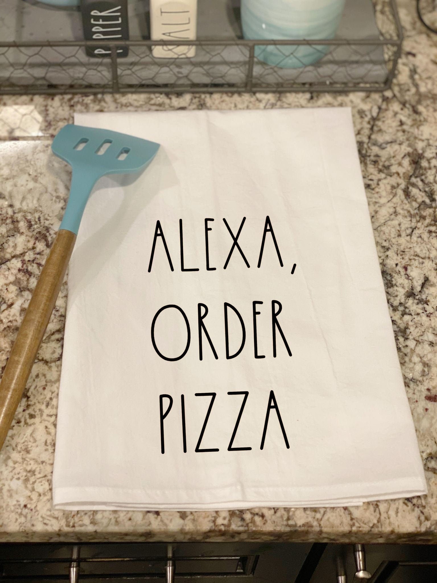 Alexa Order Pizza decorative Custom Kitchen Tea Towel Etsy