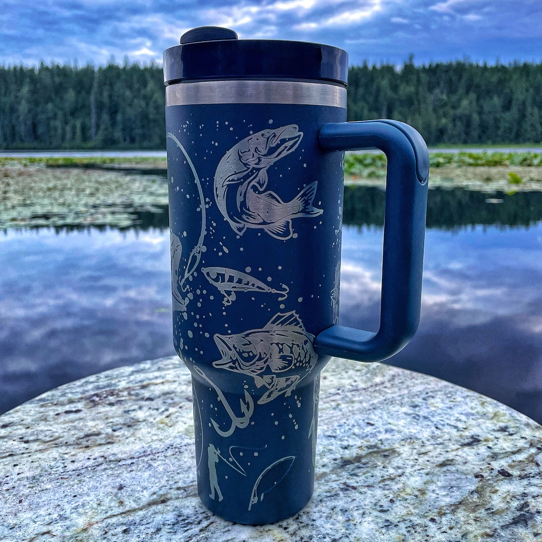 40 Oz Fishing Tumbler Wrap, SVG File, Digital, Laser Engraving Cup Wrap ...
