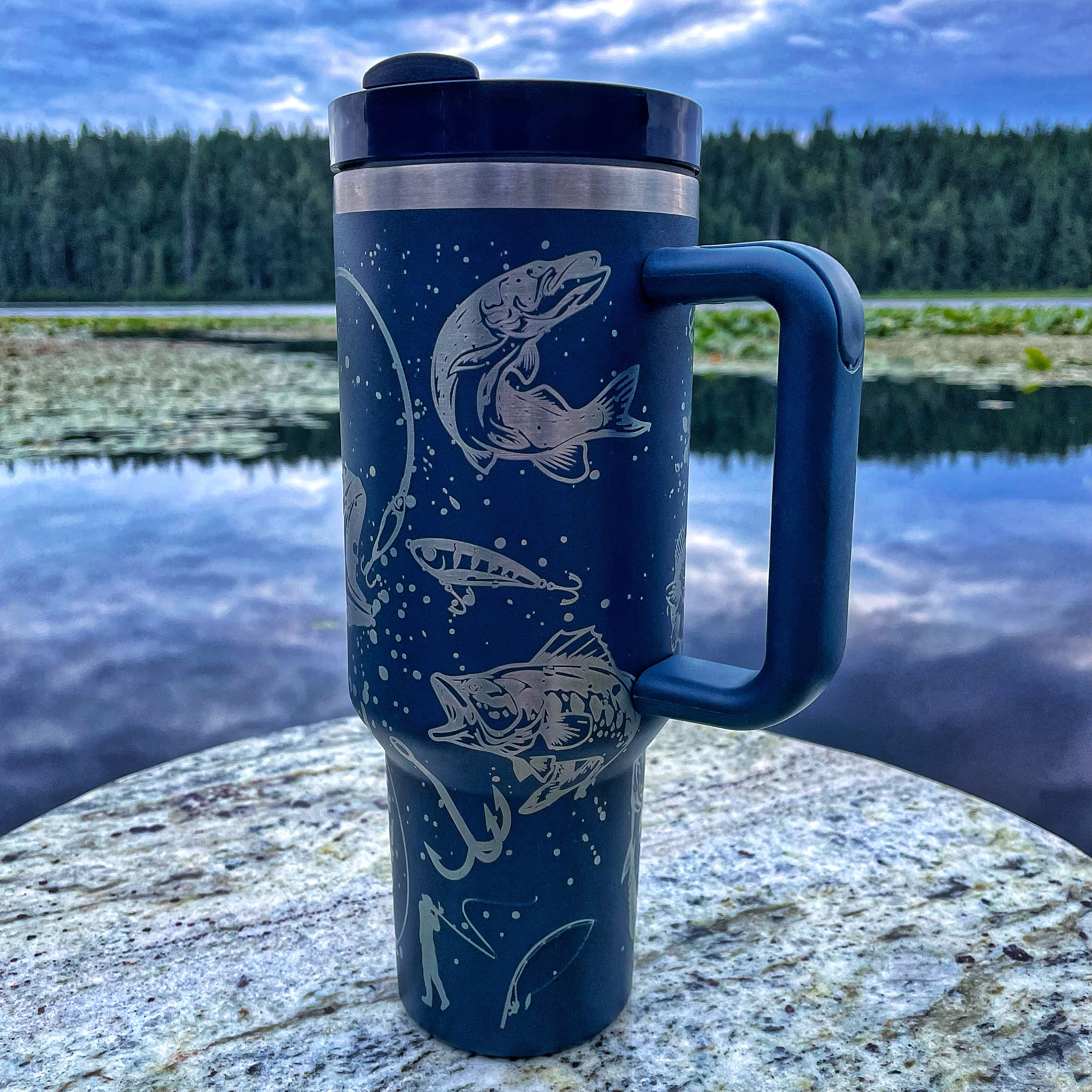 Fishing Tumbler Funny Bite Me Travel Mug Insulated Laser Engraved Coffee Cup  Funny Gift For Angler Bass Fisherman 20 oz – CarveBright