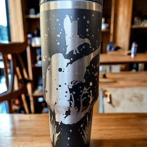 Envoltura de vaso de caza de patos de 40 oz, archivo SVG, digital, envoltura de copa de grabado láser