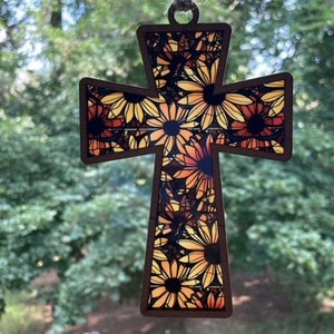 Cross Suncatcher, Laser SVG, Cut File, Glowforge Files, Suncatcher SVG File