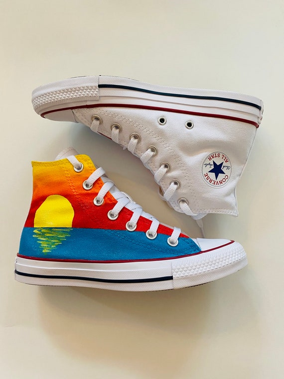 sunset converse high tops