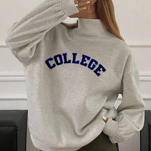 College Mock Neck Crewneck