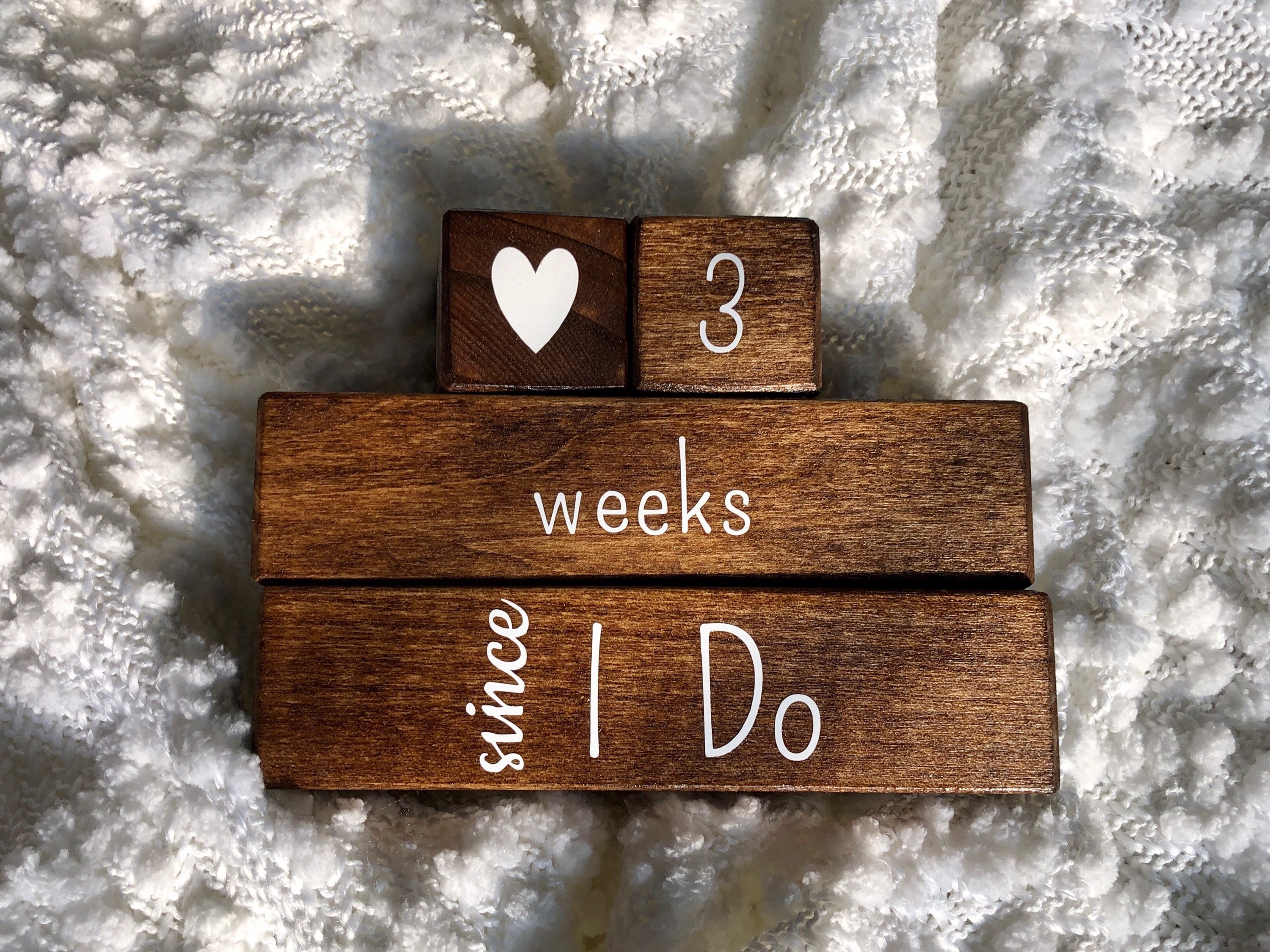 Wedding Countdown Wooden Blocks for Engagement Wedding Etsy Ireland