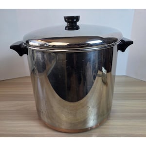 Revere Ware 1801 Copper Bottom 12 Qt Quart Stock Pot w Lid Rome, NY