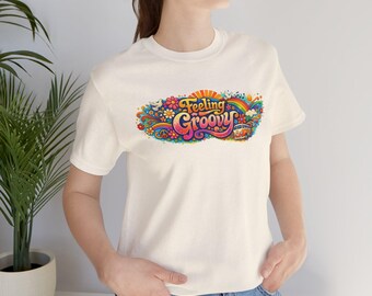 Feeling Groovy T-Shirt  Retro 70s Hippie Floral Tee