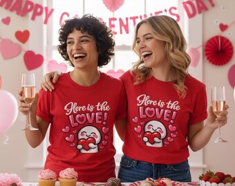 Here Is The Love Heart Valentine T-Shirt