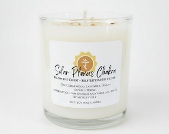 Solar Plexus Chakra - Cedarwood Lavender Lemon Soy Wax Candle