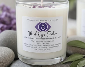 Third Eye Chakra - Lavender Lemon and Sage Soy Wax Candle