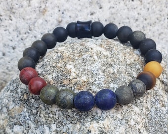 Unisex Abundance Chakra Bracelet Natural  Matte Gemstone Men Women