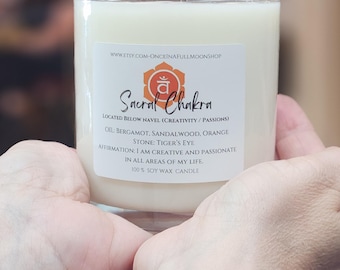 Sacral Chakra - Bergamot,Sandalwood and Orange Soy Wax Candle