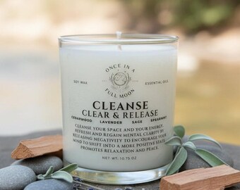 Cleanse - Clear & Release Lavender Sage Soy Wax Candle
