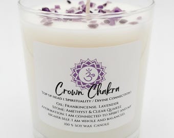 Crown Chakra -Frankincense Lavender Soy Wax Candle