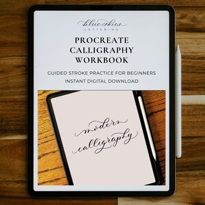 Modern Calligraphy Procreate Workbook for Beginners | Stroke Practice iPad Lettering Guide | Structured Digital Calligraphy Workbook