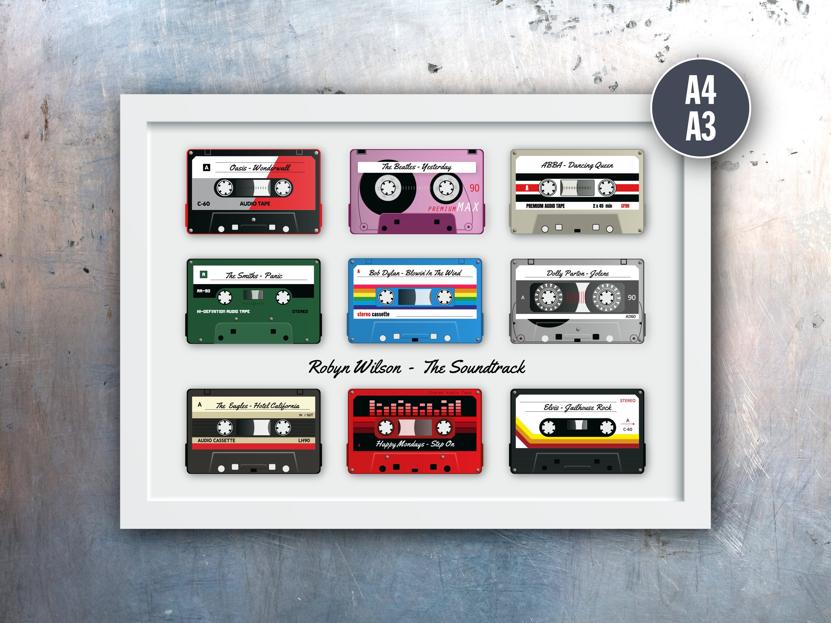 Customised Cassette Tapes Art Print 80s 90s Music Lover Etsy