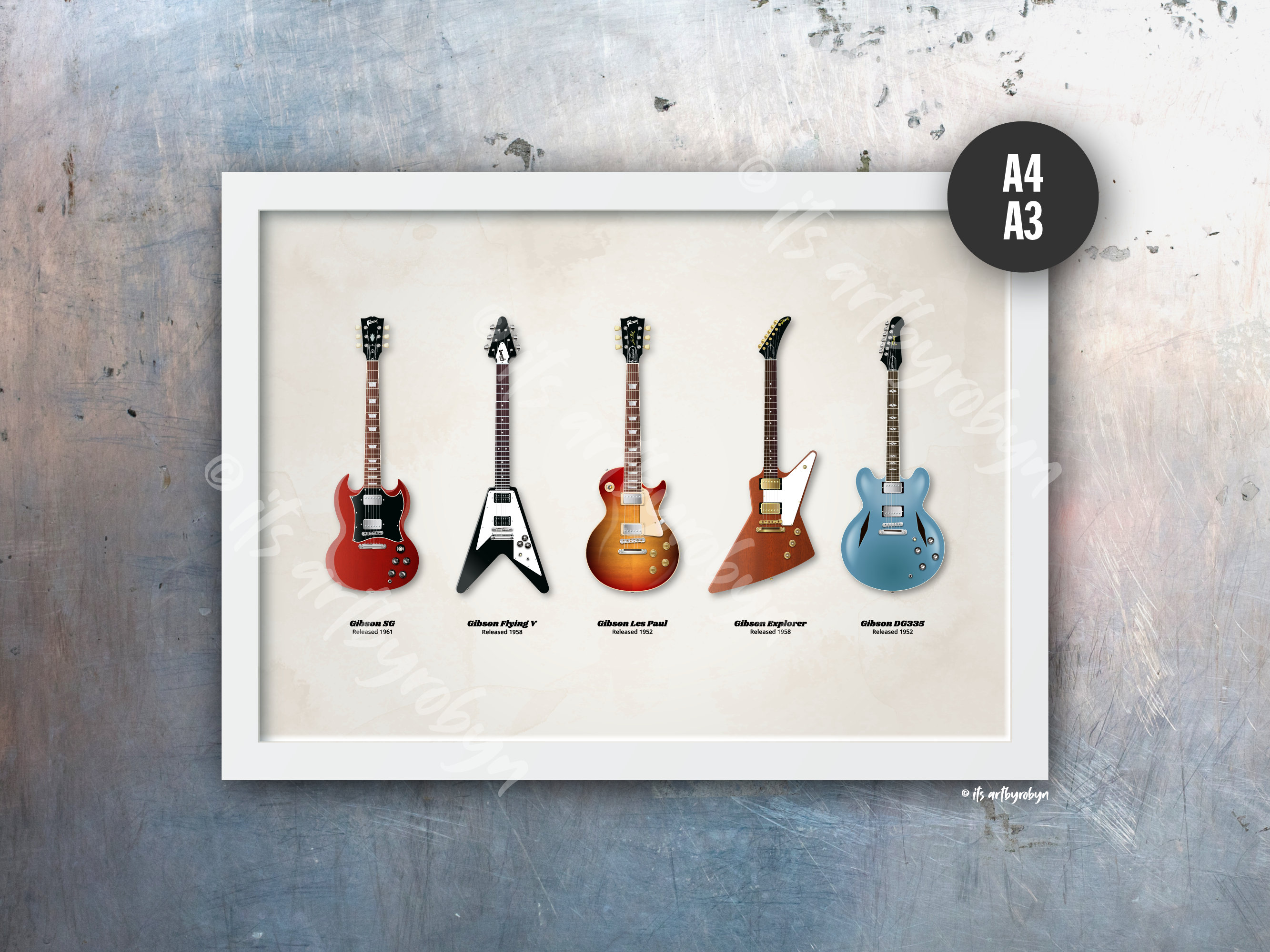 アート・デザイン・音楽 2010 Rock Charts Guitar Deluxe Edition Amazon.com: Pop Chart | Visual Compendium of Guitars | 16