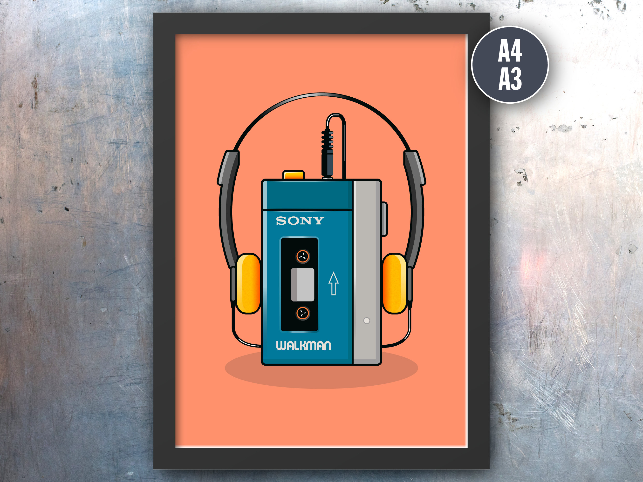 Original (1979) Sony Walkman Pop Art Print A4 / A3 | 80s 90s