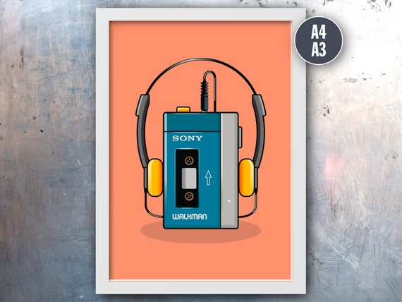 Original (1979) Sony Walkman Pop Art Print A4 / A3 | 80s 90s
