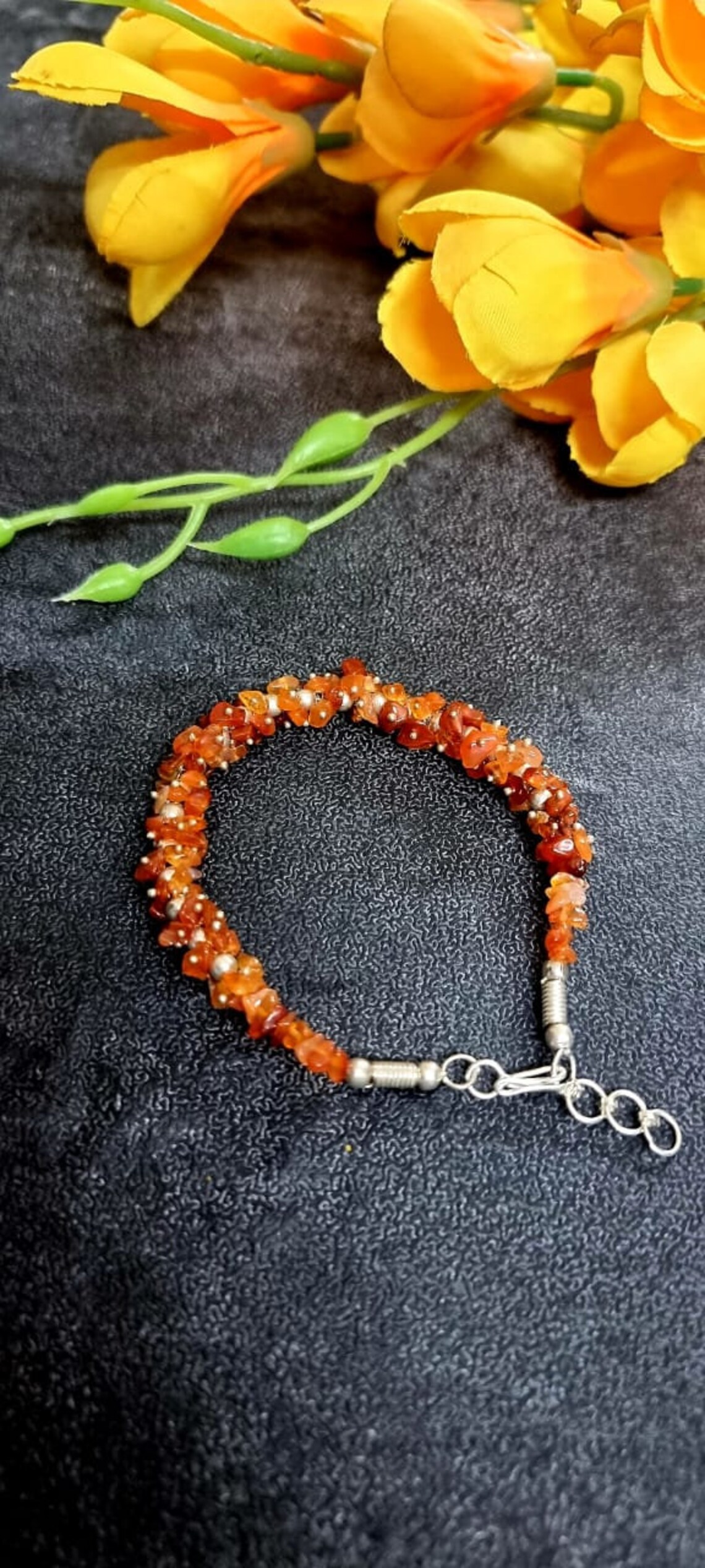 Carnelian Bracelet Chips Bracelet Beautifully Etsy