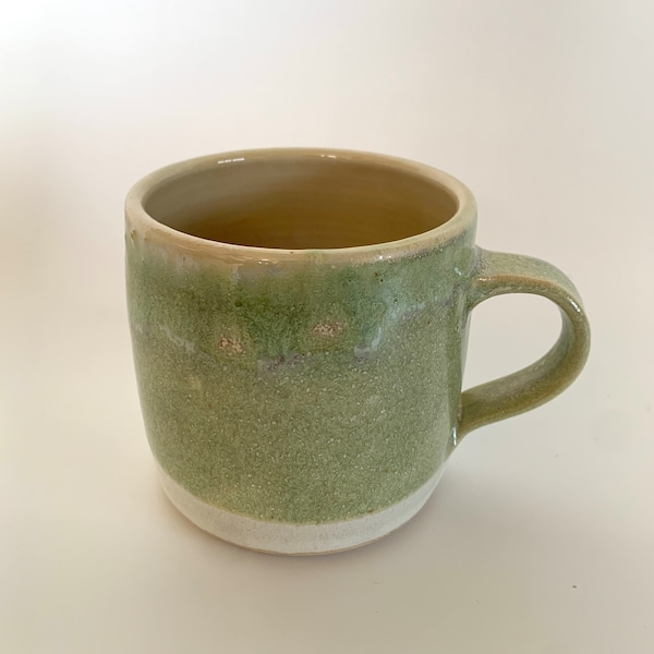 Green and white Mug | cafe | Hand-thrown | stoneware ceramics | studio ceramics | studio pottery | handmade | Benjamin walker ceramics