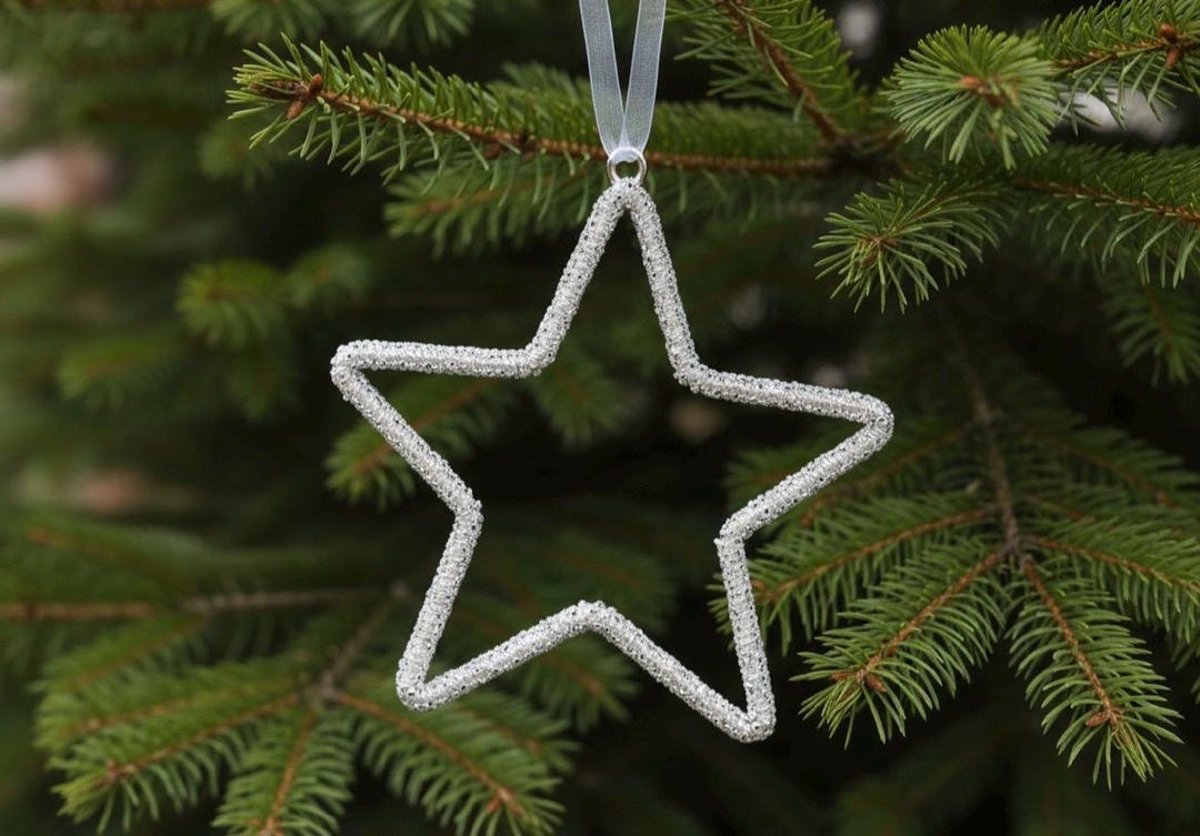 Hanging Glitter Star - 12cm Christmas - Etsy