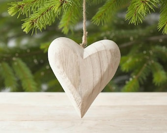 Hanging Wooden Heart - 14cm