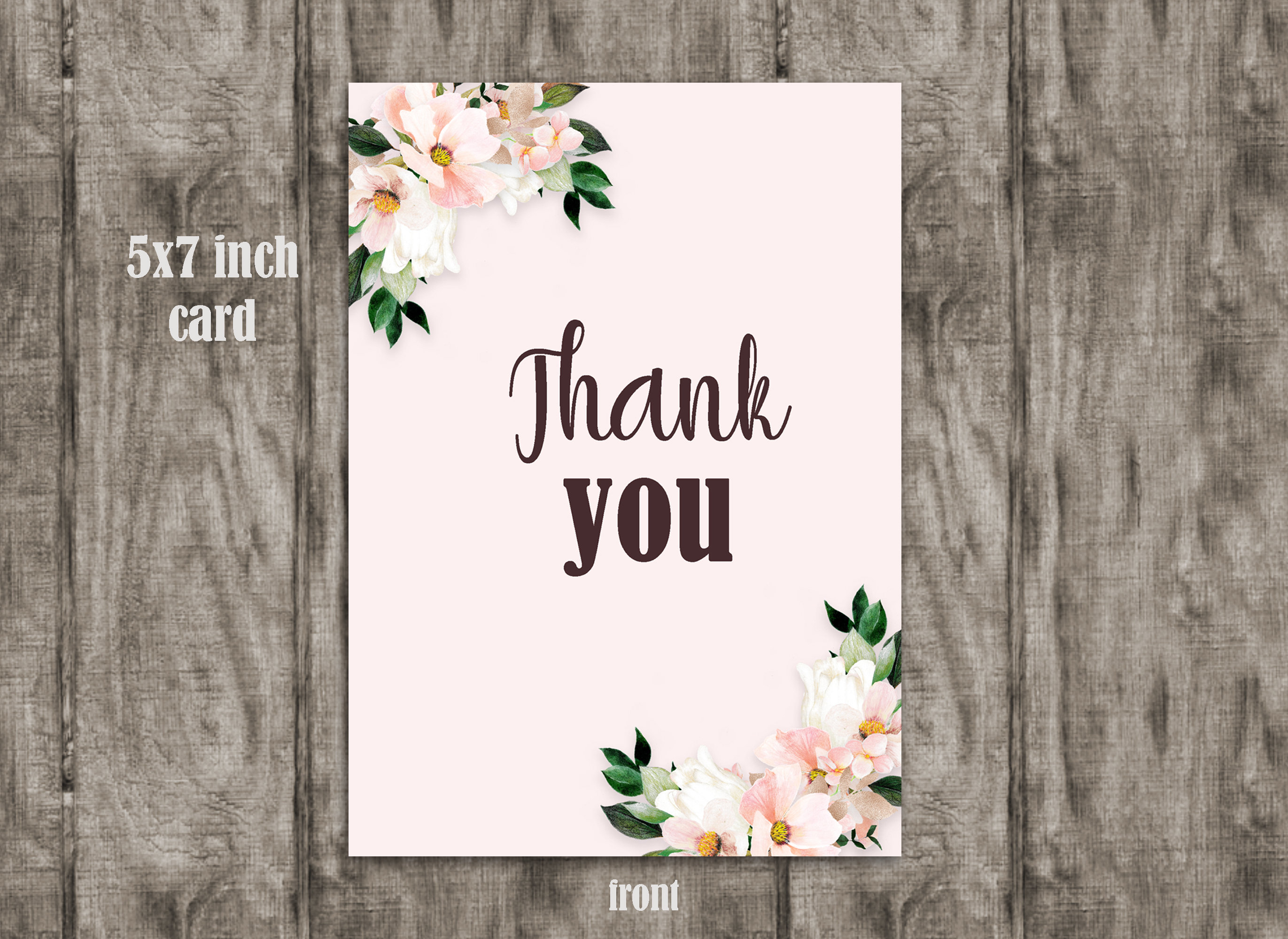 Thank you Printable 5x7 inch Greeting Card on A4 sheet/US | Etsy