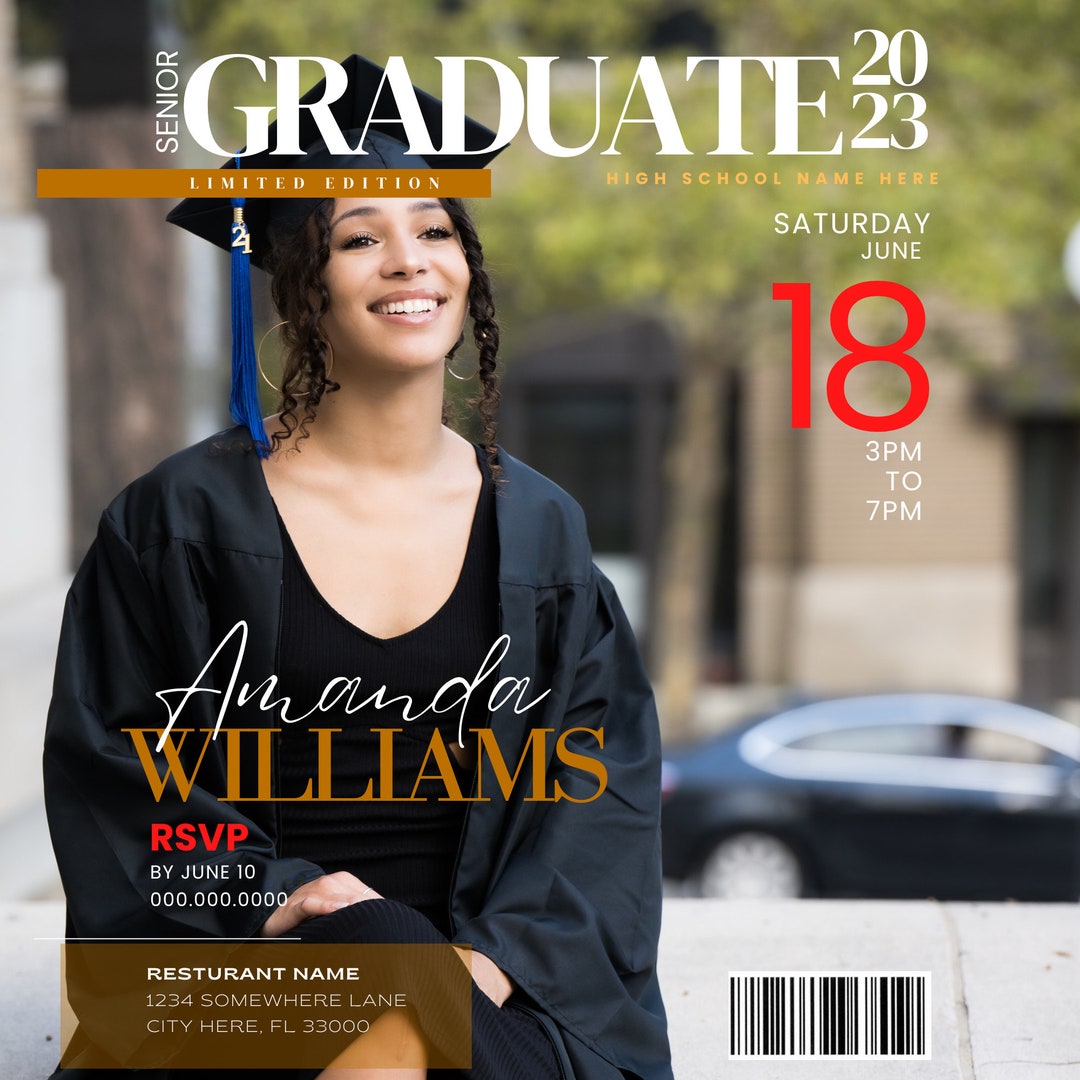 Graduation Magazine Template Graduation Invitation Template Digital Graduation Magazine Template Graduation Invitation Template Digital