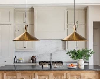 Set of 2 Brass pendant light, hanging lamp ,lampshade lighting