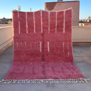 Handmade Beni Ourain Rug: Natural Wool Moroccan Berber Rug