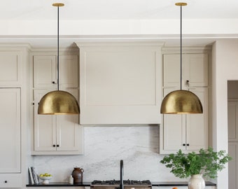 Set of 2 Brass pendant light for kitchen island hanging lamp ,light fixture
