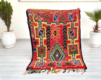 Vintage Berber Moroccan Rug: Handmade Wool Carpet (5.2x3.9 FT)