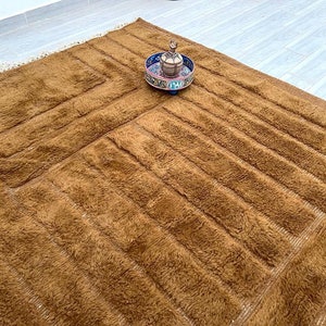 Moroccan rug, custom rug,Brown rug, Beni ourain rug, Area rug, fluffy rug