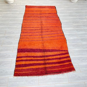 Moroccan Rug, Orange Rug, Abstract rug , Berber Rug, vintage rug image 4