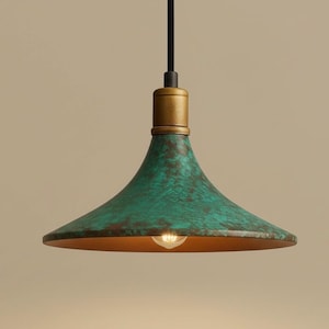 Oxidized Copper Pendant Light: Handmade Brass Ceiling Lamp