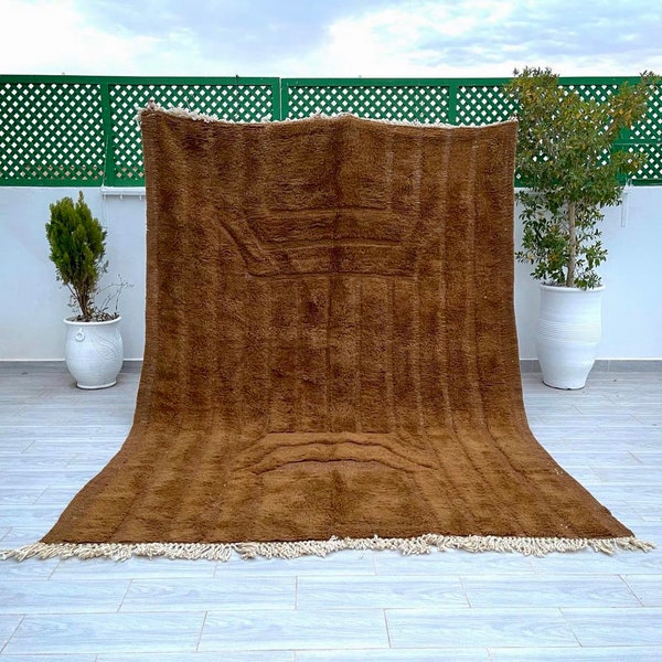 Custom Moroccan rug, brown Moroccan rug, Beni ourain rug, hand knotted Rug