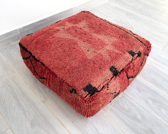 Boho Bodenkissen, Quadratischer Pouf, Osmanischer Fußsool, marokkanischer Pouf