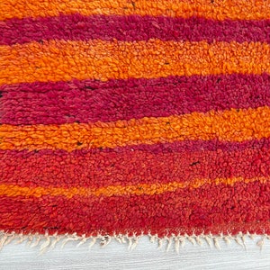 Moroccan Rug, Orange Rug, Abstract rug , Berber Rug, vintage rug image 6