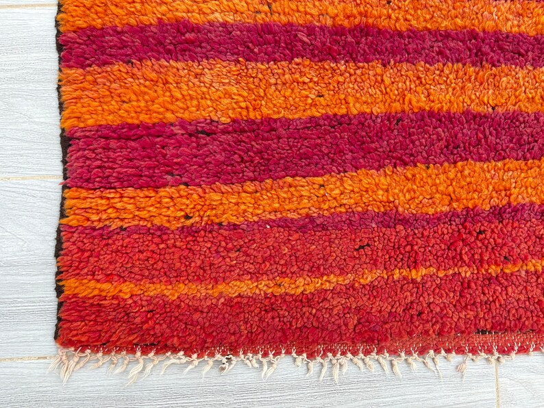 Moroccan Rug, Orange Rug, Abstract rug , Berber Rug, vintage rug image 6