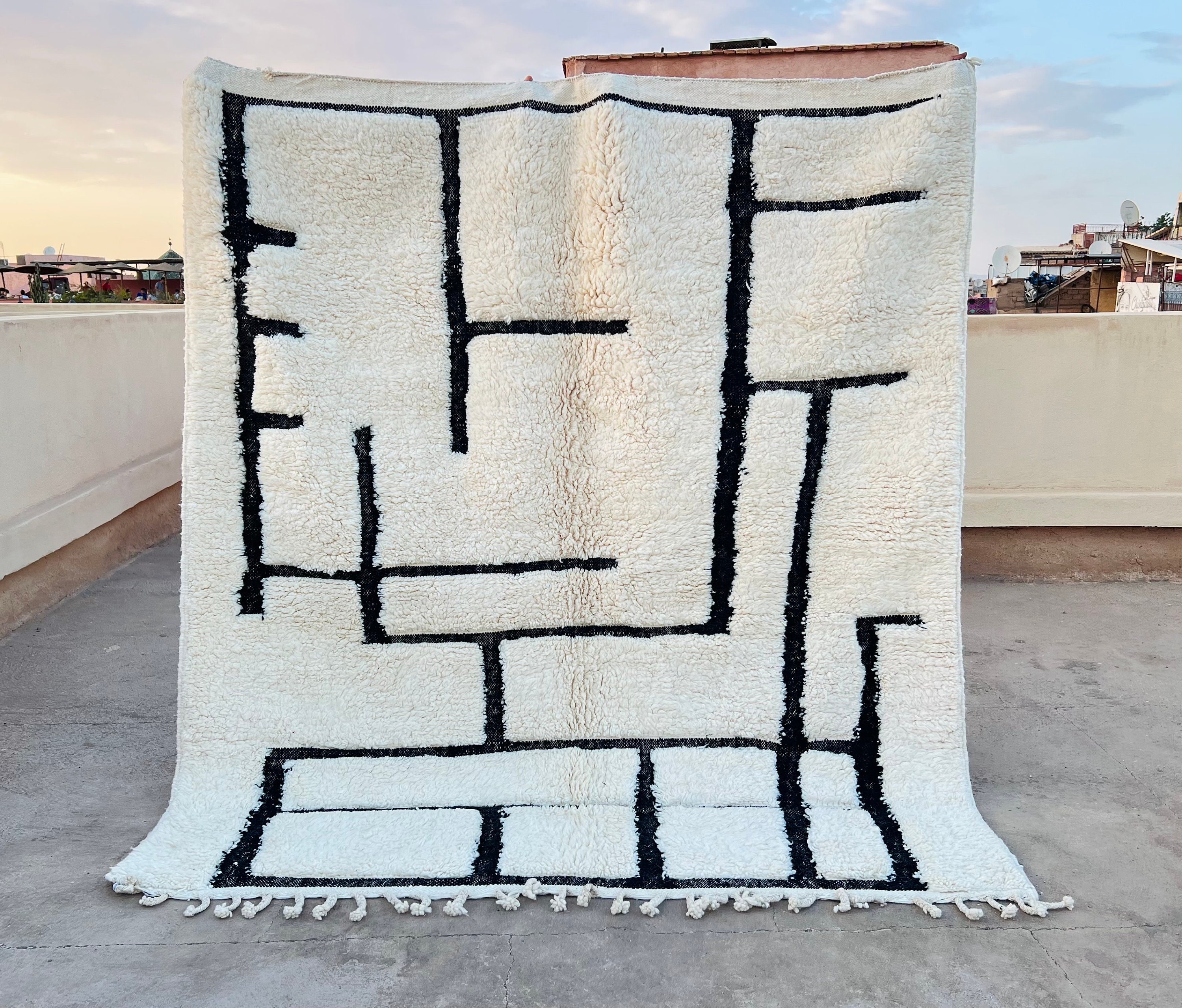 Handmade Beni Ourain Rug: Custom Moroccan Wool Rug