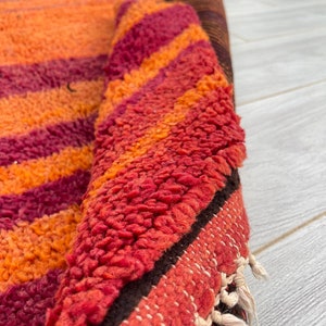 Moroccan Rug, Orange Rug, Abstract rug , Berber Rug, vintage rug image 2
