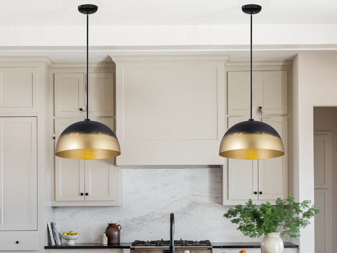 Black And Gold Pendant Light Kitchen