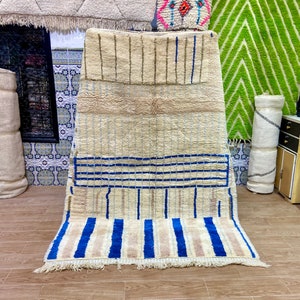 Moroccan blue rug, beni ourain rug, berber rug,Moroccan rug, handmade rug