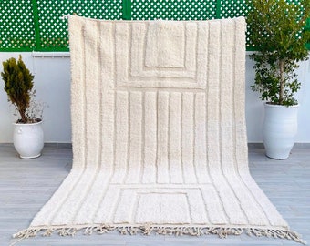 Moroccan white rug, beni ourain rug, off white rug,Moroccan rug, handmade rug