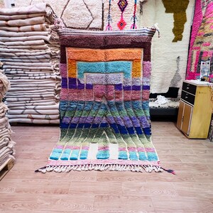 Moroccan blue rug, beni ourain rug, berber rug,Moroccan rug, handmade rug