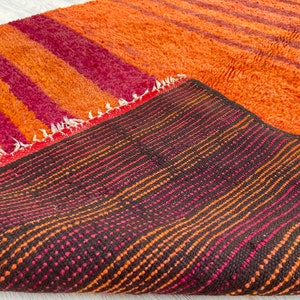 Moroccan Rug, Orange Rug, Abstract rug , Berber Rug, vintage rug image 5