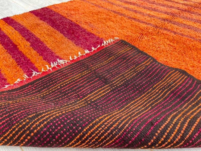 Moroccan Rug, Orange Rug, Abstract rug , Berber Rug, vintage rug image 5